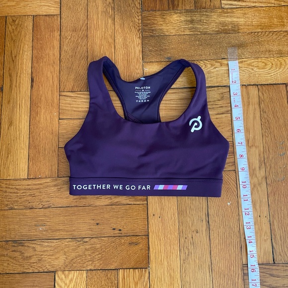 PELOTON Racerback Sports Bra Size XS Purple Athletic Yoga Running Cycling - Picture 5 of 5